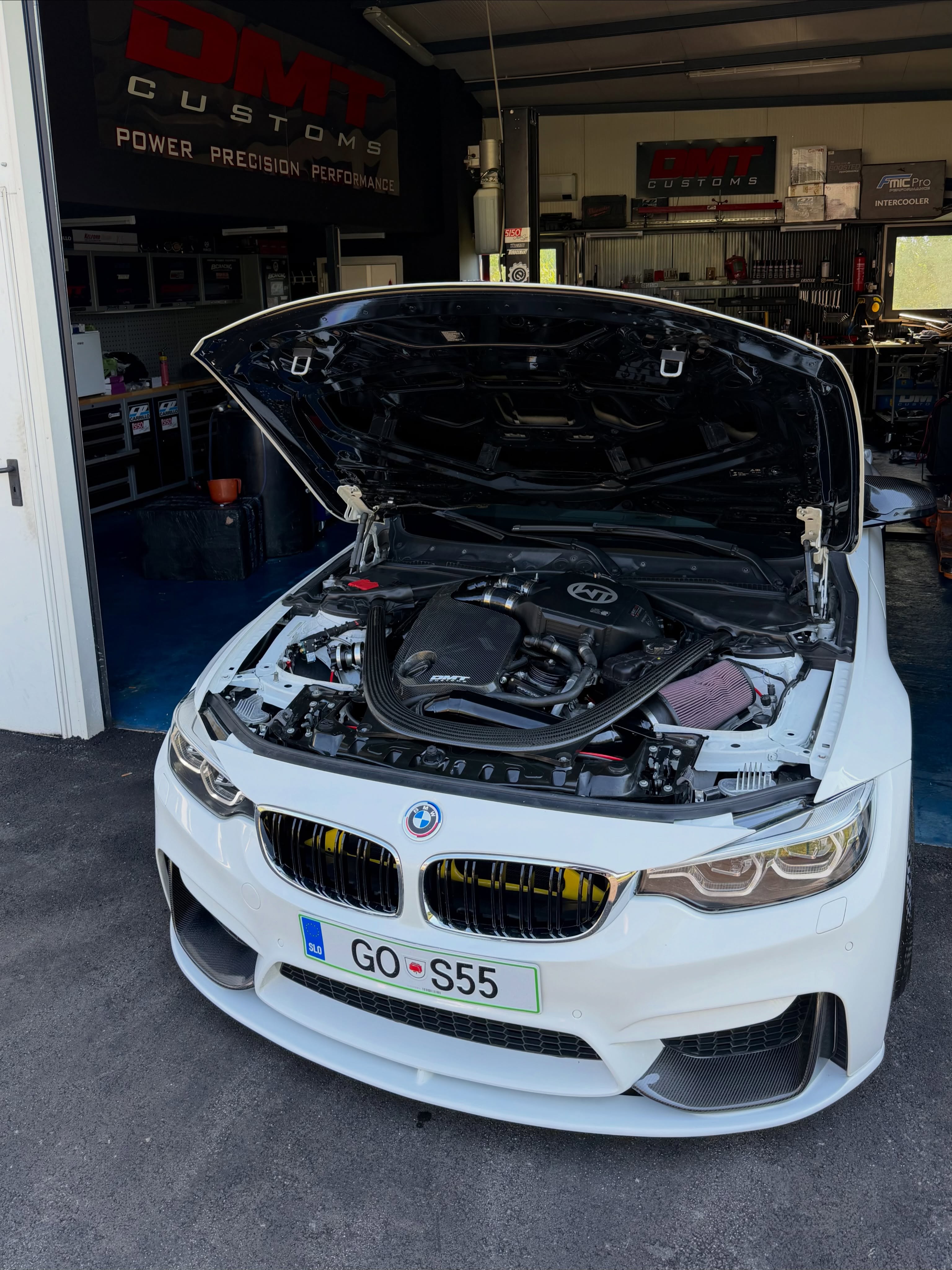 DMT Customs workshop with the BMW F80 M3 GO S55